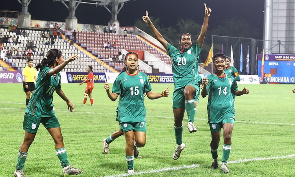 নাটকীয় ম্যাচে তৃষ্ণার গোলে শেষ হাসি হাসল বাংলাদেশ