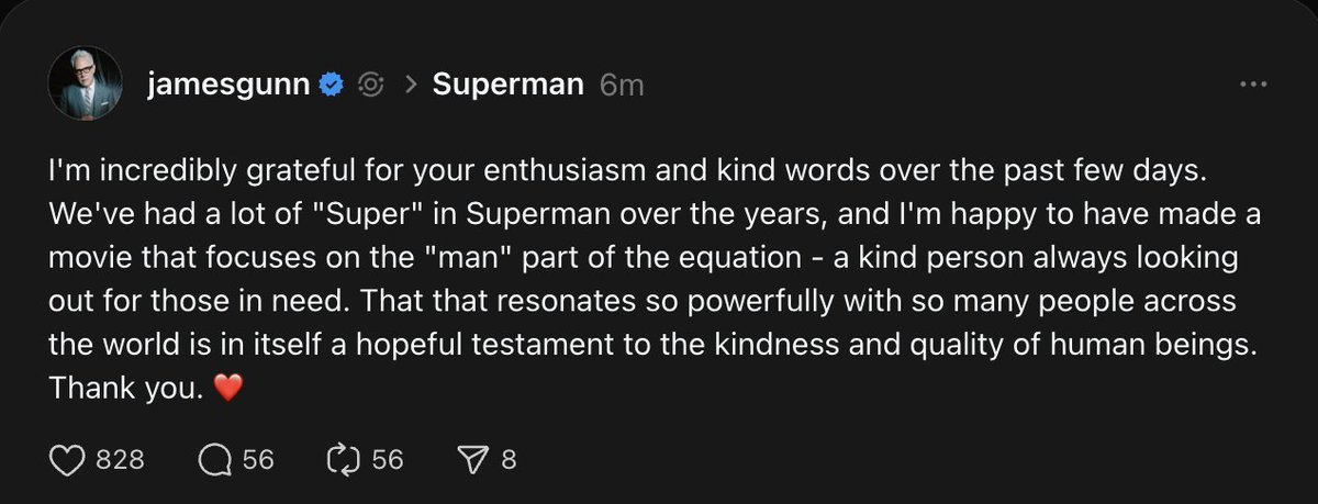 James Gunn on the glowing reception to 'Superman'