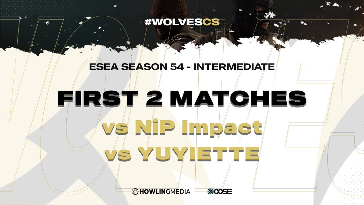 Wolves Esports (@wolves_esports) on Twitter photo The new ESEA season is upon us, and the first two matches generated for #WolvesCS are against <a href="/NIP/">Ninjas In Pyjamas</a> Impact & #YUYIETTE!
Finally, some pew pew action again😎
#KeepHowling The new ESEA season is upon us, and the first two matches generated for #WolvesCS are against <a href="/NIP/">Ninjas In Pyjamas</a> Impact & #YUYIETTE!
Finally, some pew pew action again😎
#KeepHowling
