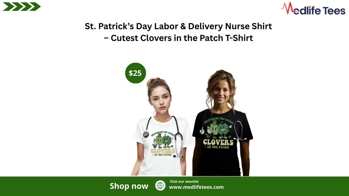 medlifeteesco's tweet photo. 💚 Nurses bring the cutest clovers into the world! 🍀
Celebrate St. Patrick’s Day in style with our Labor &amp; Delivery Nurse Shirt – Cutest Clovers in the Patch! Perfect for every L&amp;D hero. 👶✨
➡️ Shop now: https://t.co/NMNsivNQui
#StPatricksDay #LaborAndDeliveryNurse #LuckyNurse https://t.co/ojozMzwZJt