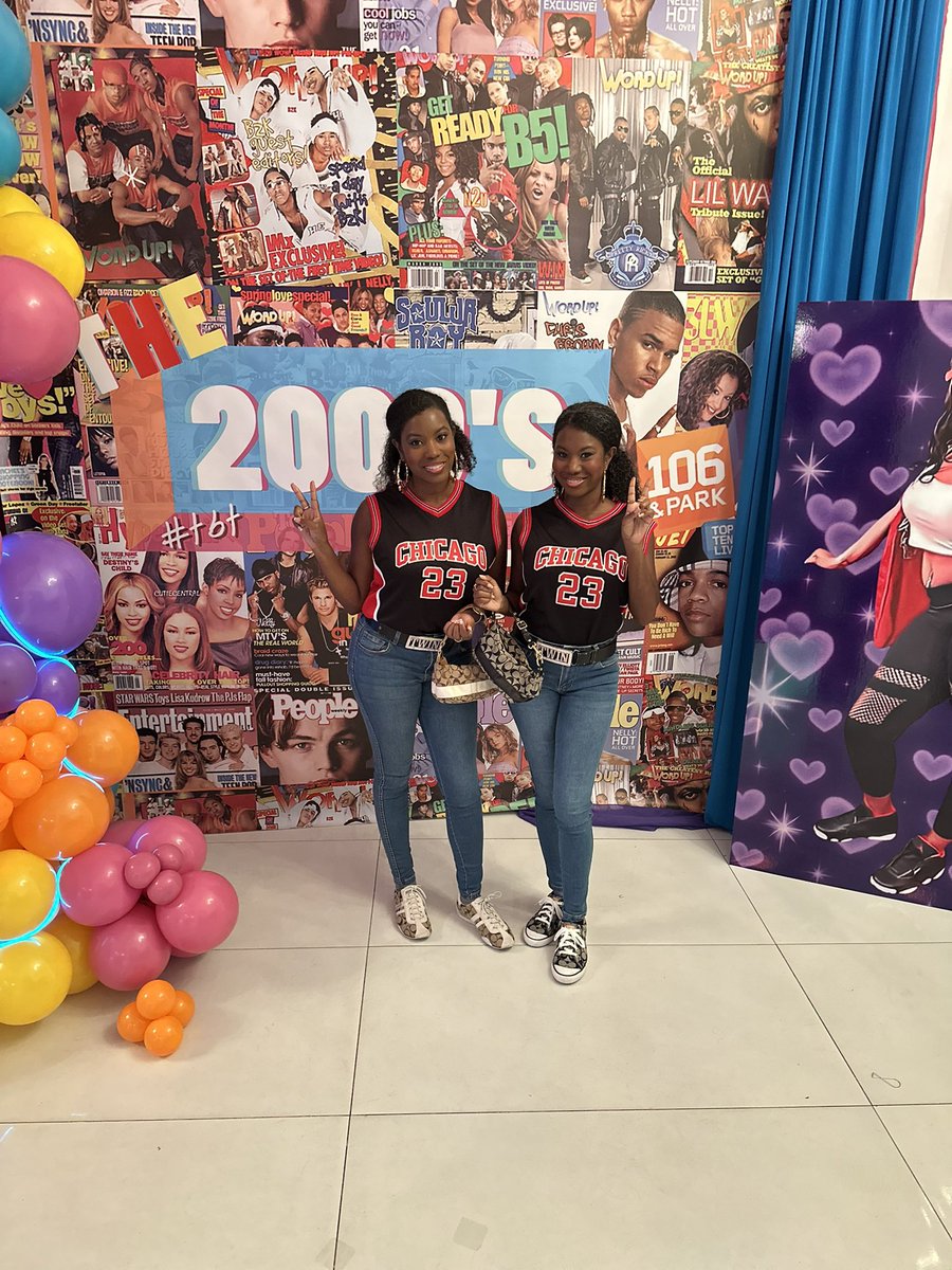thesopranotwins's tweet image. Last night we had an AMAZING time celebrating our Day One since LaGuardia H.S. Krystal’s ‘99 Early 2000s themed B-Day Party! We got to relive our middle & high school days w/ our fashion. From door knocker earrings to our name belts from the 7th grade & our vintage Coach!