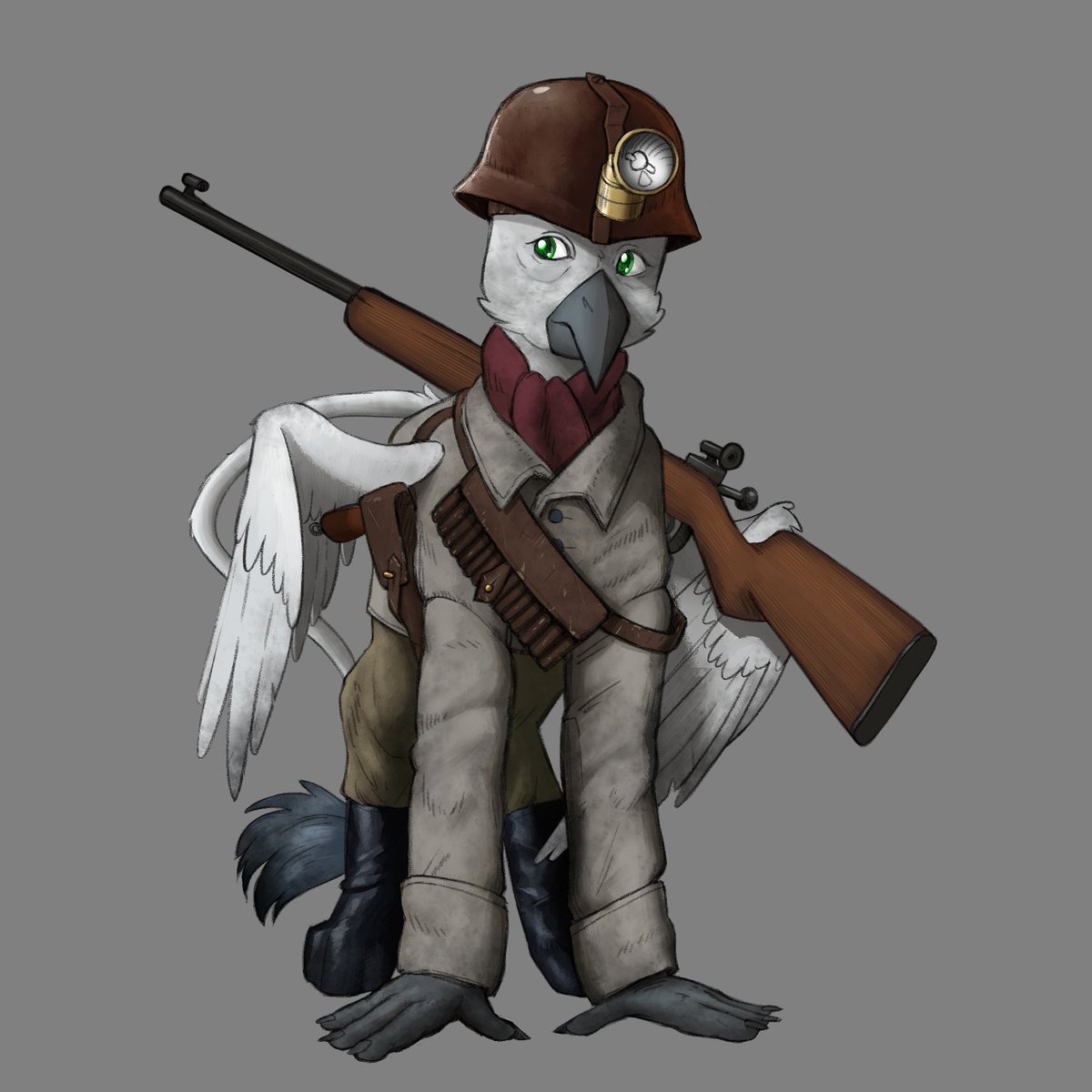 guard_mod's tweet image. Milita griff for a client's AU.
Civilian miner with an old sporting rifle
Part of a batch 1 of 6