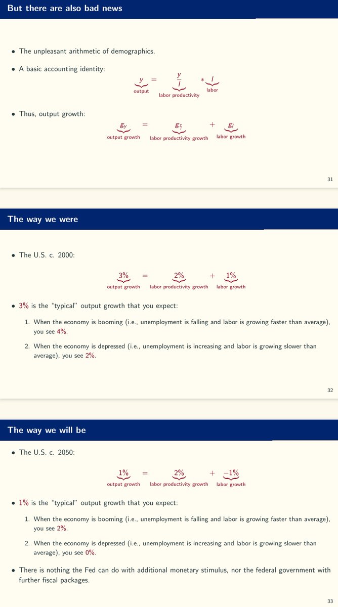 Väestöön liittyvät aiheet puhuttavat myös muualla kuin pohjolassa. (Yksinkertainen) Kasvukaava enteilee samalla epämukavia aikoja pidemmällä aikavälillä, jos työpanos supistuu.