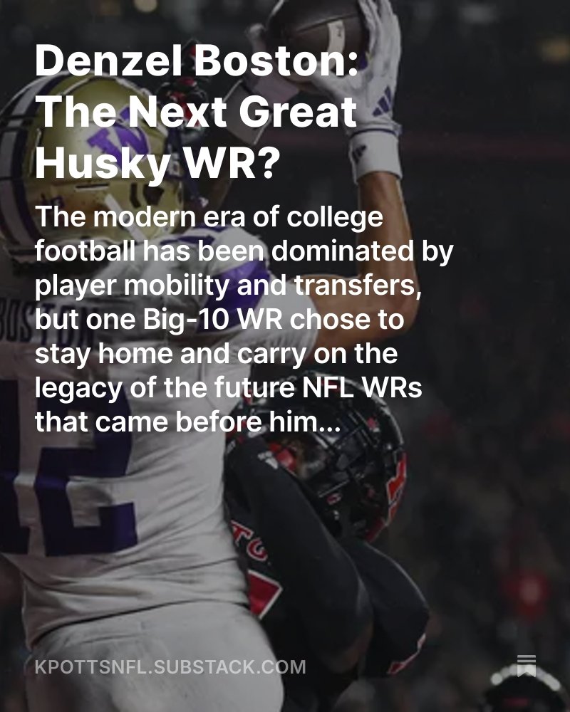 Despite being given every reason to transfer and find a new home the past few seasons, Denzel Boston stuck with his hometown team. After a breakout 2024, he now has the attention of the NFL as he looks to carry on a legacy of great WRs to come out of the PNW.

Article Below 🔗⬇️
