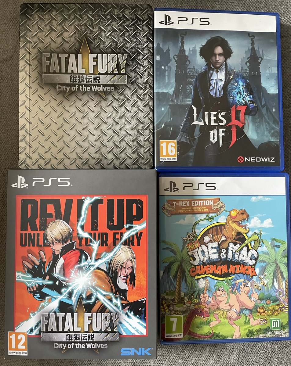 Prime day pick ups and shiny new steelbook for the collection excited to go for the platinum on these 😁

#Ps5 #FatalFury #LiesofP #Joe&amp;maccavemanninja #Steelbook #Platinum #trophyhunter #AmazonPrimeDay