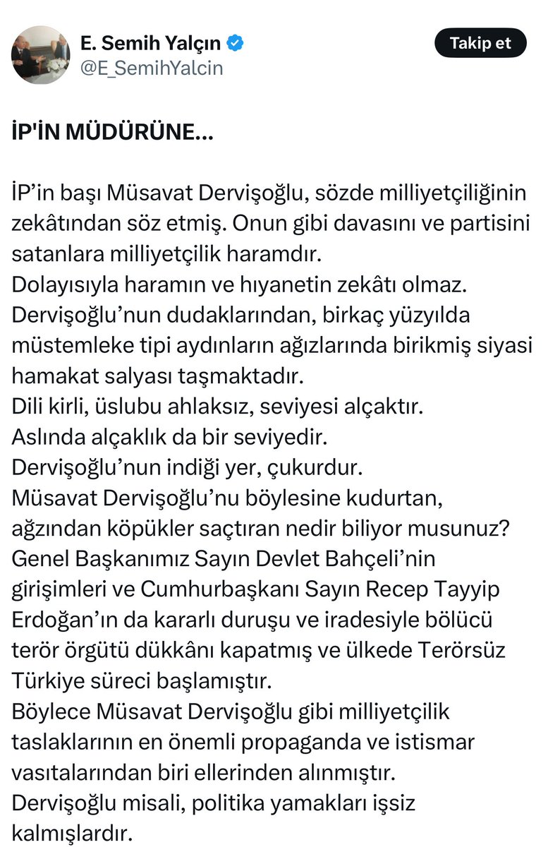 Milliyetçilik, İYİ Parti’nin varlık gerekçelerinden biridir. Ancak partimiz, yalnızca milliyetçilik eksenine sıkışmış bir anlayışla yol yürümez.
Bizim derdimiz, bir kimlik üzerinden siyaset devşirmek değil; bu ülkeyi yönetme iddiamızı ve yetkinliğimizi aziz Türk milletine açıkça
