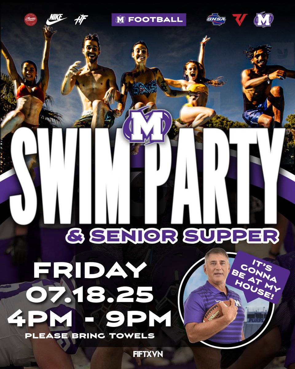 Senior Supper &amp; Swim Party will be at Your Favorite Head Football Coach’s house on July 18th from 4pm to 9pm. Please Bring Towels.  

#SeniorSupper #PoolParty #StormSurge ⚡️🌪️🏈