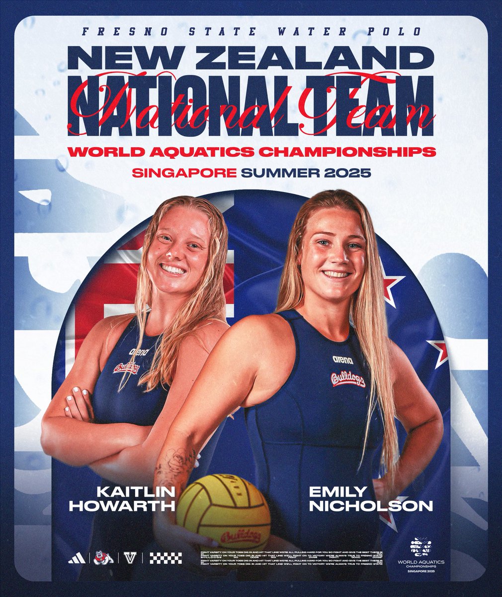 checkin’ in with our ‘Dogs at Worlds 🤩

Coach Benson reunited with Bulldog alumni Emily Nicholson &amp; Kaitlin Howarth at the World Aquatics Championships in Singapore 🤽‍♀️

Emily &amp; Kaitlin compete with Team New Zealand while Coach Benson is an assistant coach with Team USA 🇳🇿🇺🇸