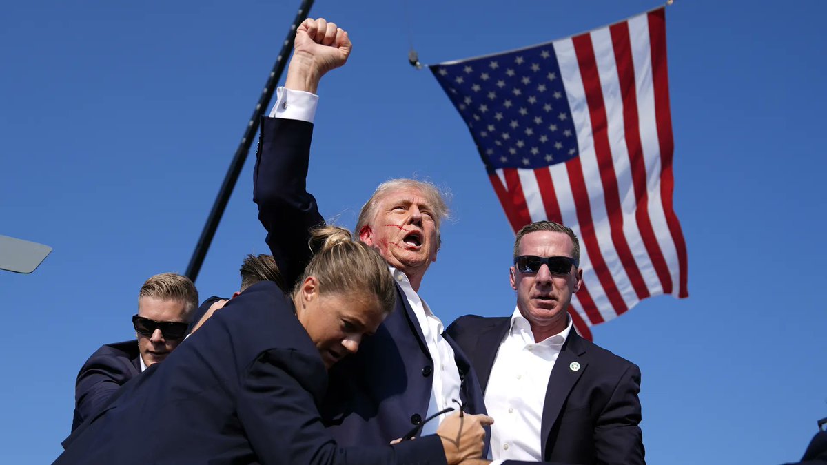 IdahoGOP's tweet image. One year ago today, we witnessed a miracle when Donald Trump survived an assassination attempt. Unbowed, unbroken, he stood tall, raised his fist, and called on us to “fight, fight, fight!”
That’s what America has always done. And that’s what we’ll keep doing.