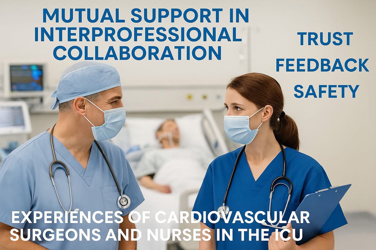 niccjournal's tweet image. 🫀🤝How do cardiovascular surgeons and ICU nurses really experience mutual support?
This qualitative research highlights the critical role of teamwork in critical care.
🔗 doi.org/10.1111/nicc.1…
#NICCJournal #InterprofessionalCollaboration #ICUTeamwork #NursingResearch