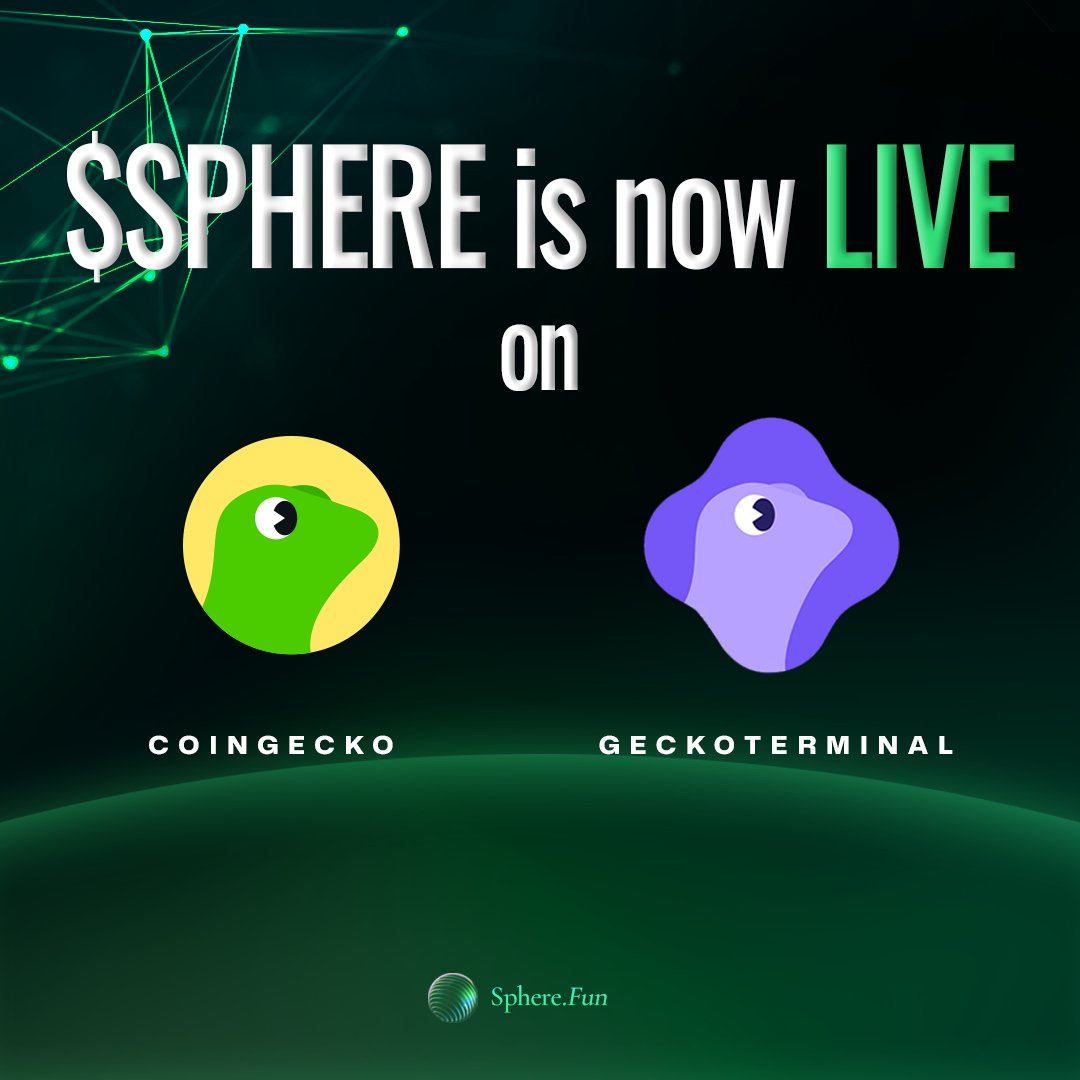 hyprsphere's tweet photo. $SPHERE is now trackable on CoinGecko and GeckoTerminal!
📈 CoinGecko:
https://t.co/29buEdAPkE
📊 GeckoTerminal:
https://t.co/bQpS6aUYZ0
#HypeSphere #HyperEVM #Spheresfun https://t.co/vqx71yZ2mo