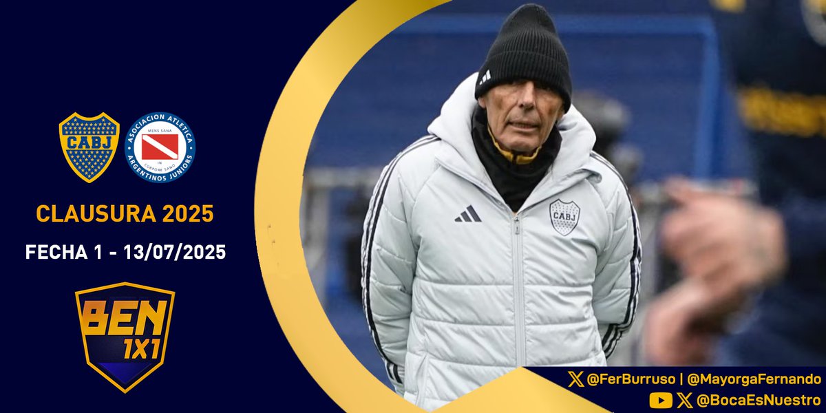 Boca Es Nuestro (@bocaesnuestro) on Twitter photo #HoyJuegaBoca
Boca debuta en el apertura frente a Argentinos y todo el post partido lo vivís en #Ben1x1
Sumate al análisis de <a href="/Mayorgafernando/">Fernando Mayorga</a> y <a href="/FerBurruso/">Fan Fabra - Me vibra el corazón y no el celular</a> apenas termine el encuentro en vivo por YouTube.com/BocaEsNuestro y twitch.tv/BocaEsNuestro #HoyJuegaBoca
Boca debuta en el apertura frente a Argentinos y todo el post partido lo vivís en #Ben1x1
Sumate al análisis de <a href="/Mayorgafernando/">Fernando Mayorga</a> y <a href="/FerBurruso/">Fan Fabra - Me vibra el corazón y no el celular</a> apenas termine el encuentro en vivo por YouTube.com/BocaEsNuestro y twitch.tv/BocaEsNuestro