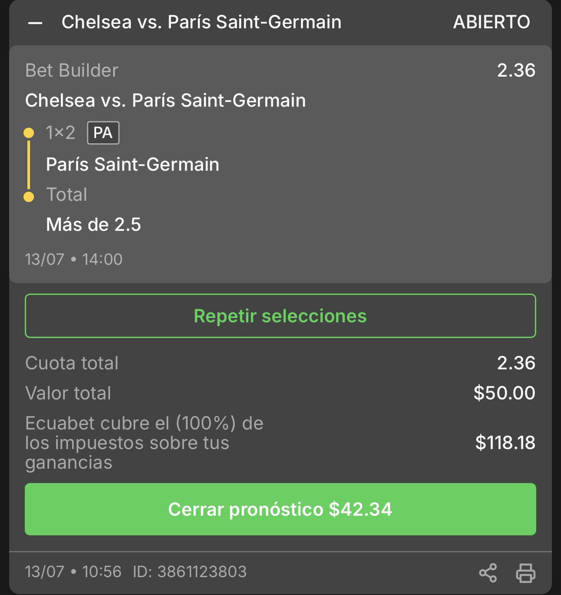 De una, vamos por todo que hoy es la primera vez que un ecuatoriano ganará el Mundial de clubes 🇪🇨🇪🇨🇪🇨🇪🇨🇪🇨🇪🇨

Le metí mucho? 

<a href="/EcuabetOficial/">Ecuabet</a> 😜😜

#Ecuabet #SomosEcuabet