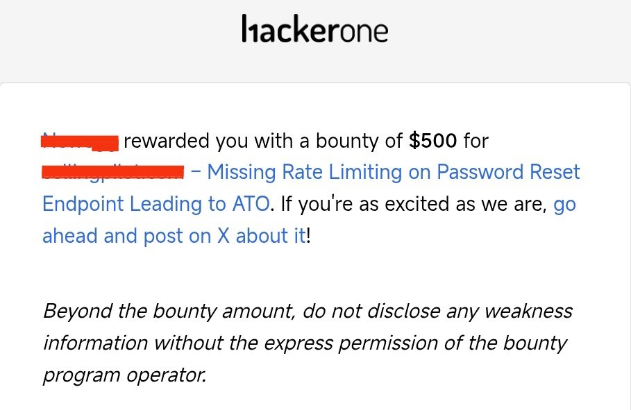Yay, I was awarded a $500 bounty on <a href="/Hacker0x01/">HackerOne</a>! hackerone.com/marciosz_ #TogetherWeHitHarder 

Tip: Subscribe to lots of programs to get notified when new assets are added. They tend to offer low-hanging fruit plus lower dupe risk