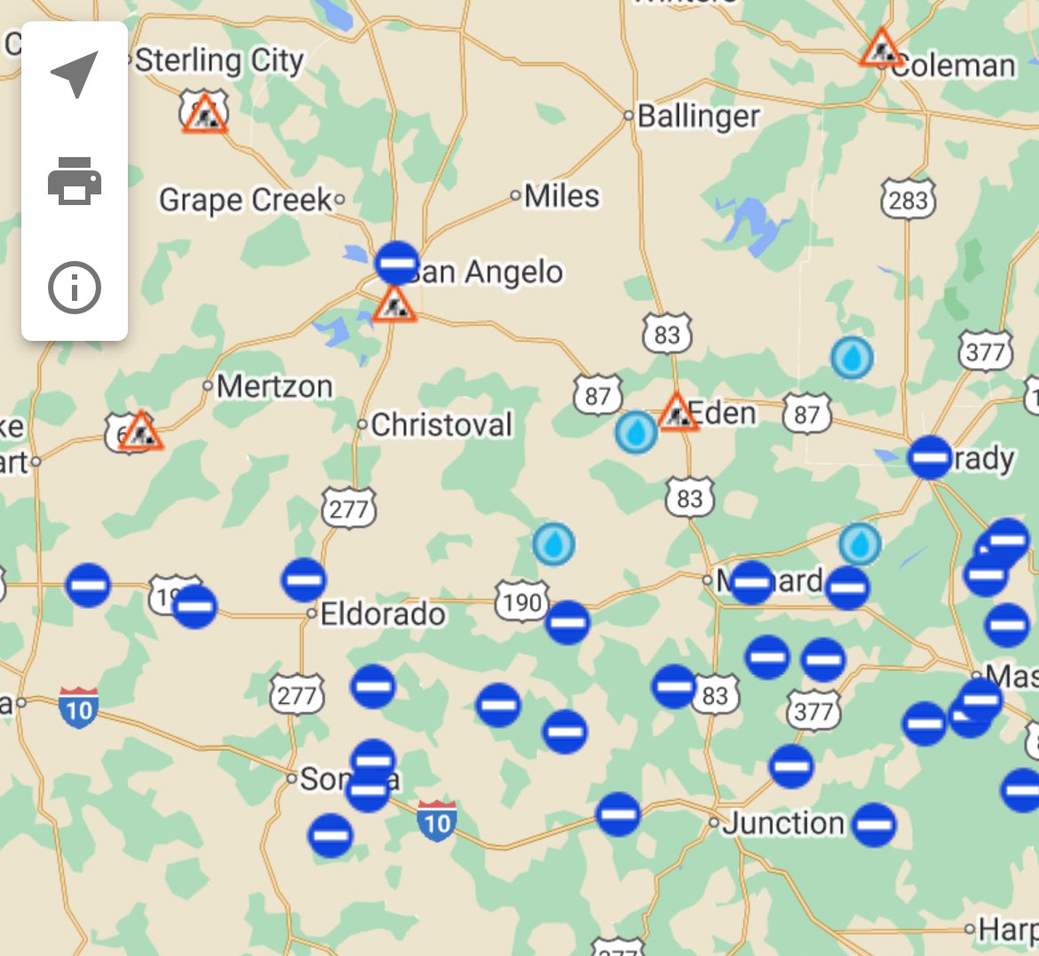 We are seeing flooding over some roads, especially in the Junction, Menard, Eldorado, and Sonora areas. If you see pooling or rushing water over the road, do not drive through it.

#TurnAroundDontDrown and check current road conditions at DriveTexas.org