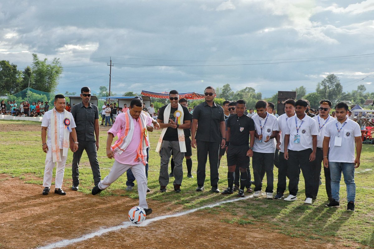 MaharajaManipur's tweet image. Had the pleasure to attend the Opening Ceremony of 2nd State Level 9 - Aside Open Khangabok Trophy 2025 at Public Ground Khangabok today.