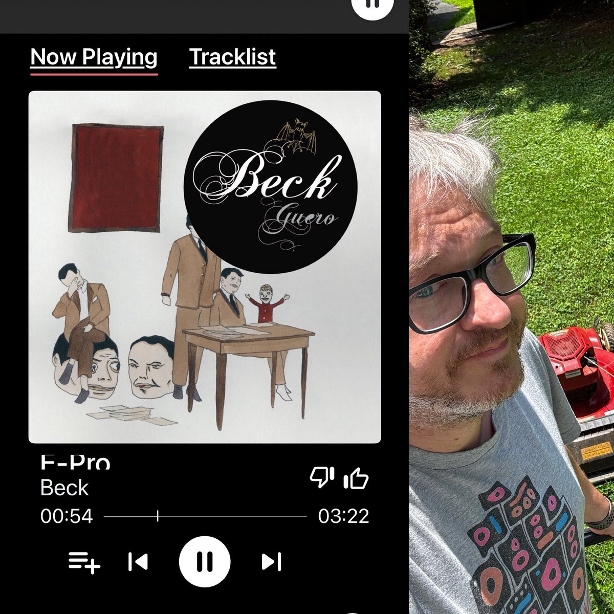 What a day for a mow! Now playing: @Beck - Guer-mow