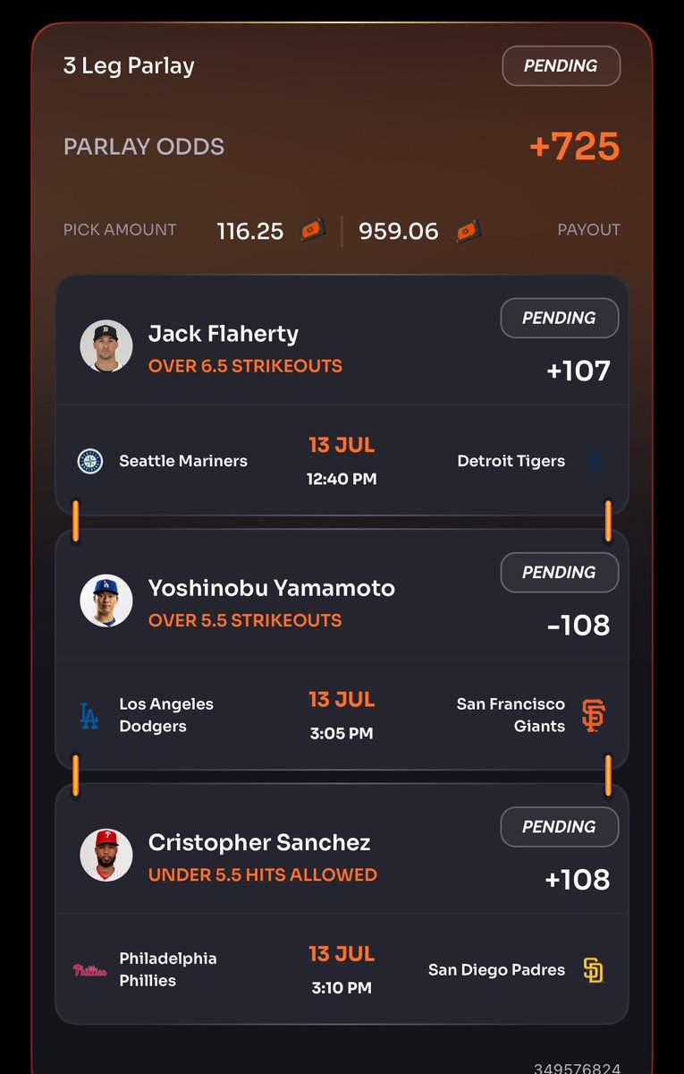 ARVPicks's tweet photo. Slip #1: 
 #ReBet #PrizePicks #Underdog #MLB #Bets #SportsBetting #Rays #Tigers #Paige #Wings #WNBA #Basketball #Baseball #CFB26 #NBA #Dodgers #Ohtani #Flaherty #Strikeout https://t.co/ak1BFwh3Zd