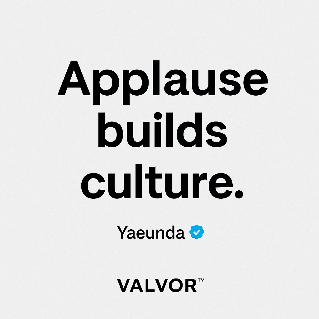 VALVOR_official's tweet photo. Applause builds culture.
A simple truth, spoken by @yaeunda – and one that resonates deeply.
VALVOR™ honors those who build, support, uplift.
Let’s keep applauding what matters. 🙌

#VALVOR #CommunityEnergy #CultureMatters #Web3Alignment https://t.co/PMkKnIsLJz