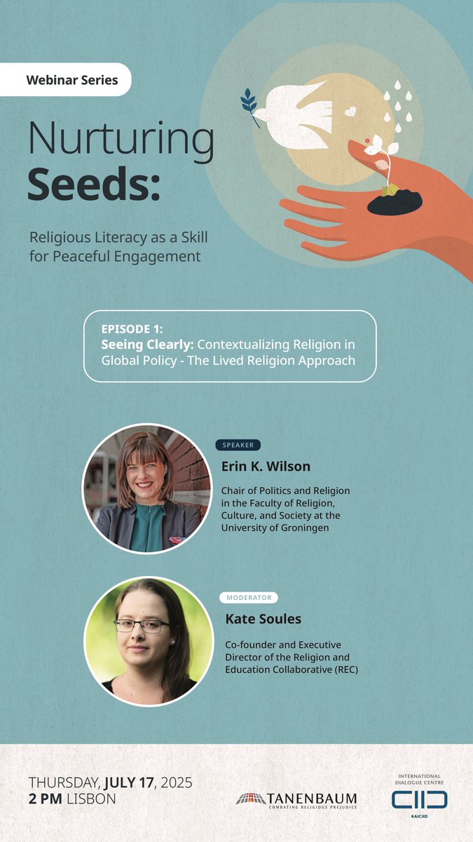 Episode 1 of 3
Seeing Clearly – Contextualizing Religion in Global Policy
🗓️ 17 July | 30-min online session
 Prof. Erin K. Wilson
🔗 shorturl.at/WpIZ4

What does lived religion mean for diplomacy &amp; global cooperation?

Join us for an insightful fireside talk exploring how
