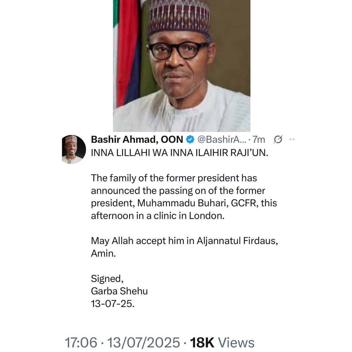 DominusUshie's tweet photo. Rest well HE MUHAMMADU Buhari... https://t.co/bJxAmBuWoH