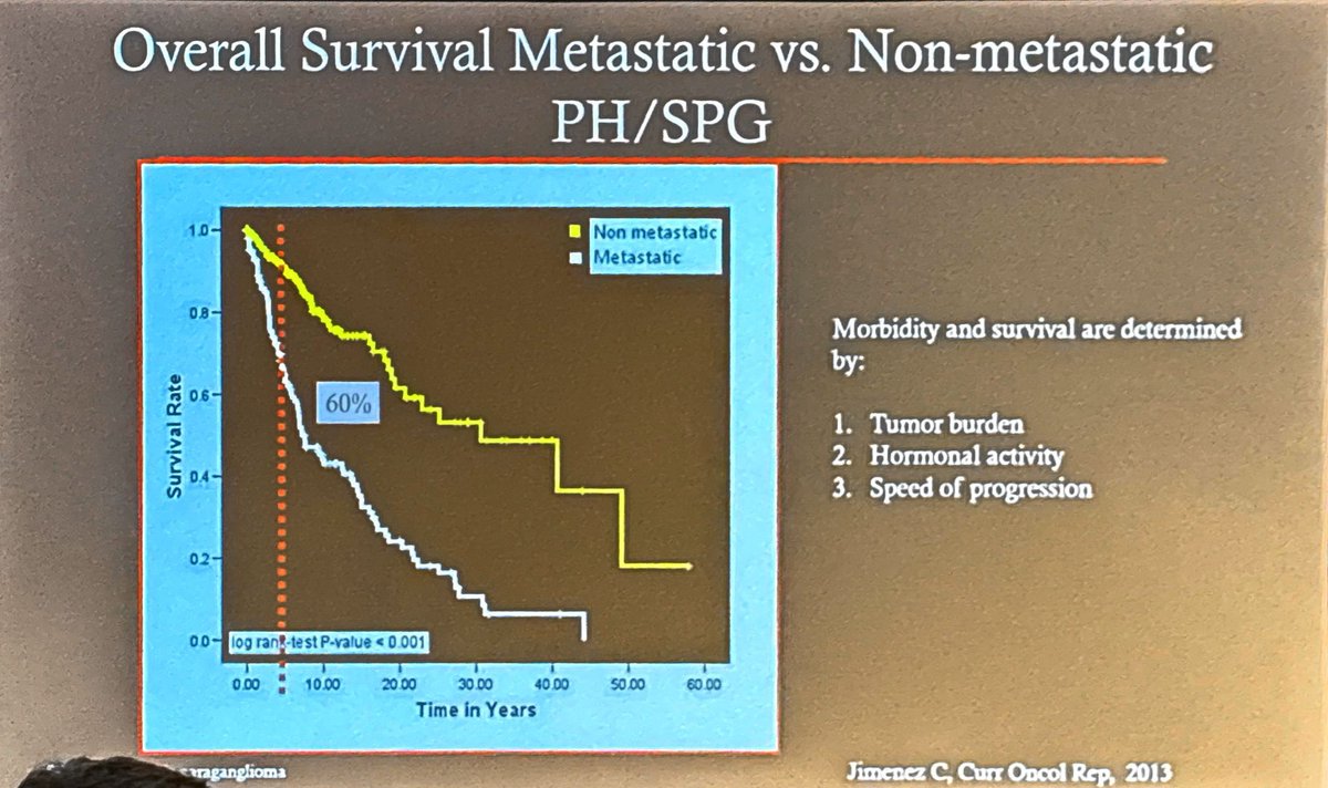 MWeintraubMD's tweet image. Pheochromocytoma survival curves are dismal, particularly in those with metastatic disease. We need better treatments for these patients.
Excellent lecture by Dr. Camilo Jimenez at #ENDO2025