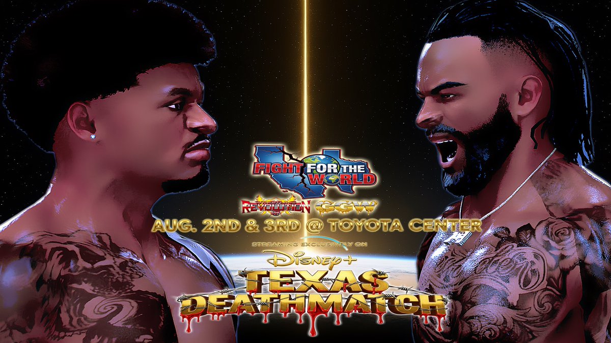 Golden Gate Wrestling (GGW) (@ggwefed) on Twitter photo REVENGE IS THE THEME WHEN THE SUN SETS AT FIGHT FOR THE WORLD โผ๏ธ
AJX AND XAVIER SMITH WAGE WAR IN A TEXAS DEATHMATCH!
๐๏ธ: 8/2 on <a href="/WrestlingRev2k/">Wrestling Revolution</a> & 8/3 on GGW
๐ฅ: twitch.tv/goldengatewresโฆ
twitch.tv/n1ghtmar3zzzzzz REVENGE IS THE THEME WHEN THE SUN SETS AT FIGHT FOR THE WORLD โผ๏ธ
AJX AND XAVIER SMITH WAGE WAR IN A TEXAS DEATHMATCH!
๐๏ธ: 8/2 on <a href="/WrestlingRev2k/">Wrestling Revolution</a> & 8/3 on GGW
๐ฅ: twitch.tv/goldengatewresโฆ
twitch.tv/n1ghtmar3zzzzzz