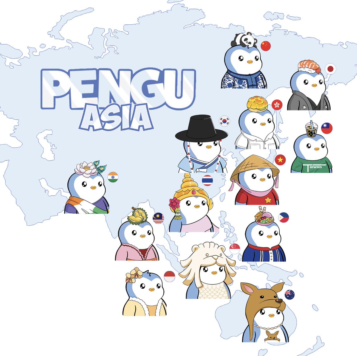 divinefallacy's tweet image. We are @PenguAsia 🐧
🇻🇳@PudgyVietnam 🇹🇭@pudgythailand
🇮🇳@PudgyIN 🇨🇳@PudgyPenguinsCN
🇭🇰@PenguHkOfficial 🇮🇩@PudgyIndonesia
🇯🇵@PudgyJapan 🇲🇾@pudgymalaysia
🇸🇬@PudgySG 🇹🇼@PudgyTaiwan
🇦🇺@pudgyoceania 🇰🇷 @pengukorea
🇵🇭 @pudgyph