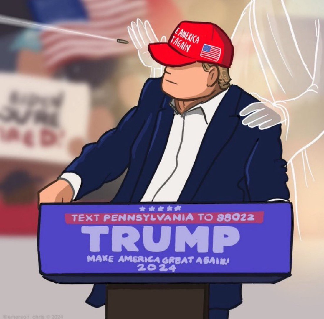 camrynbaylee's tweet image. One year ago today, the assassination attempt in Butler failed.
The Lord had other plans for President Trump.
Divine intervention🙏🏼