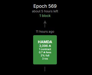 HAMDAStakePool's tweet image. Proud moment – just validated my scheduled block for epoch 569 on the #Cardano network!