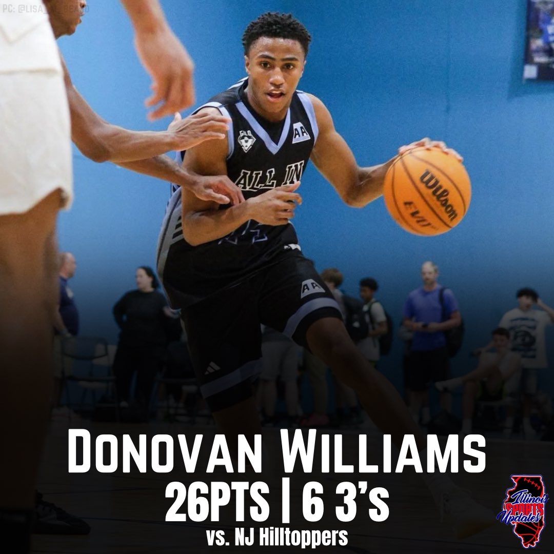 Illinois Sports Updates (@sports4illinois) on Twitter photo 2026 Donovan Williams was key factor leading All In Elite to 70-63 win over NJ Hilltopers. <a href="/Donovanwill14/">Donovan (Donny) Williams</a> <a href="/AIAeliteboys/">ALL IN Elite Boys</a> <a href="/SHSPatsBBKB/">@SHSPatsBBKB</a> <a href="/3StripesGOLD/">3Stripes GOLD Basketball</a> 2026 Donovan Williams was key factor leading All In Elite to 70-63 win over NJ Hilltopers. <a href="/Donovanwill14/">Donovan (Donny) Williams</a> <a href="/AIAeliteboys/">ALL IN Elite Boys</a> <a href="/SHSPatsBBKB/">@SHSPatsBBKB</a> <a href="/3StripesGOLD/">3Stripes GOLD Basketball</a>