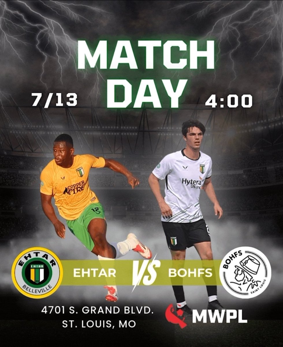 Ehtar F.C. (@ehtarfc) on Twitter photo Away game #4 Tonight!!
๐ <a href="/Bohfs_stl/">Bohfs_stl</a>
#1 vs #2 in the Gateway Conference!!
<a href="/midwestpl/">Midwest Premier League</a>
Big playoff implications!!
๐ 4:00PM CST
๐๏ธ <a href="/StMarysDragons/">St. Mary's South Side Catholic High School</a>
๐บ Watch live
fan.hudl.com
#Supportlocalsoccer Away game #4 Tonight!!
๐ <a href="/Bohfs_stl/">Bohfs_stl</a>
#1 vs #2 in the Gateway Conference!!
<a href="/midwestpl/">Midwest Premier League</a>
Big playoff implications!!
๐ 4:00PM CST
๐๏ธ <a href="/StMarysDragons/">St. Mary's South Side Catholic High School</a>
๐บ Watch live
fan.hudl.com
#Supportlocalsoccer