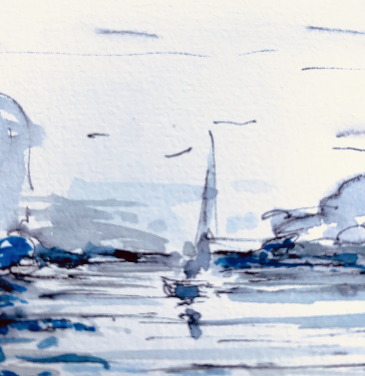 Summer, hard rain - difficult conditions for a dude trying to draw a bit.

Wife: whats that?
The engineer: thats a boat under sail.
Wife: no it’s not.

Now - Im not making her dinner, no way!!