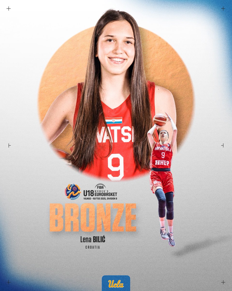 UCLAWBB's tweet photo. 𝟰𝟬-𝗣𝗜𝗘𝗖𝗘 𝗙𝗢𝗥 𝗕𝗥𝗢𝗡𝗭𝗘 😱😱😱

Lena Bilić (15-29 FG, 6-12 3FG) was unconscious against Lithuania to help lift Croatia to third place and a promotion next summer!

🇭🇷 88-83 🇱🇹
📊 L. Bilić | 41 PTS, 5 REB, 7 AST, 4 STL

#GoBruins https://t.co/OTrDGRheBA