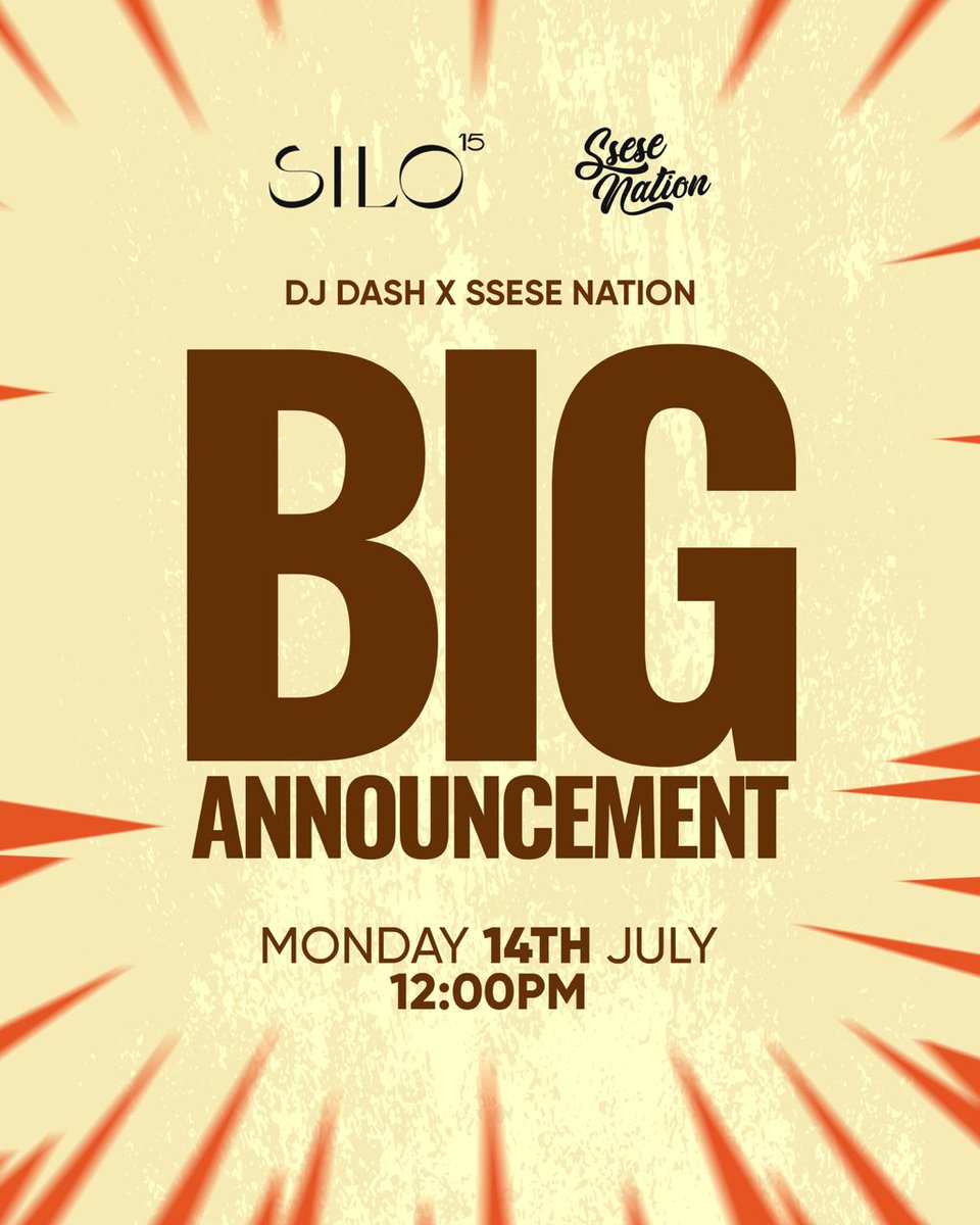 SseseNation's tweet image. 🚨 BIG NEWS ALERT! 🚨 @DJ_DashUG x #SseseNation x @Silo15_ are in the kitchen &amp;amp; trust us, we are cooking up something massive! 

Tune in Monday 14th July at 12:00 PM for the official announcement. Mark your calendars #BigAnnouncement