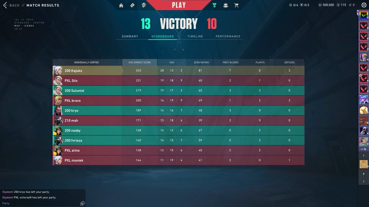 Kajuks (@kajuksz) on Twitter photo Won 13-10 against <a href="/PixelLumina/">Pixel Lumina</a>
1-0 in <a href="/valleague_ne/">Samsung Odyssey Challengers NORTH//EAST</a> upper swiss Won 13-10 against <a href="/PixelLumina/">Pixel Lumina</a>
1-0 in <a href="/valleague_ne/">Samsung Odyssey Challengers NORTH//EAST</a> upper swiss