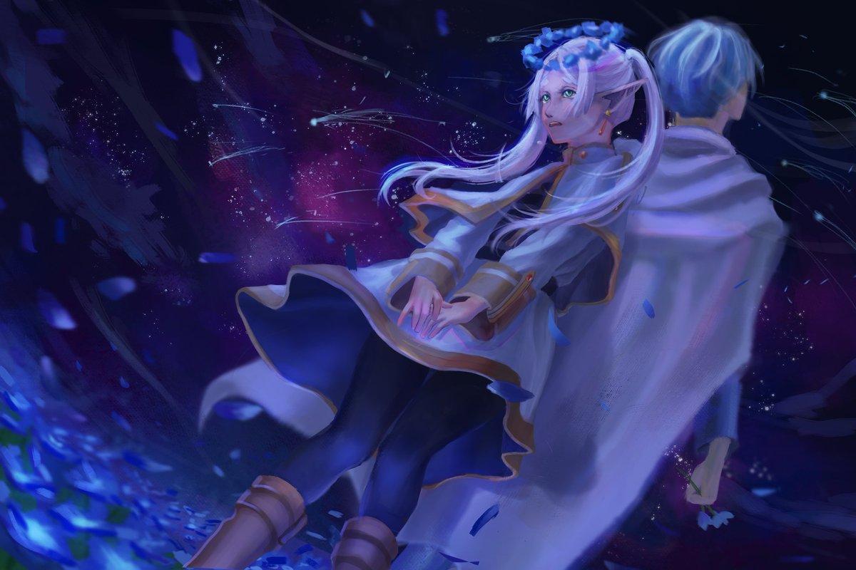 Ridam7z's tweet image. #Frieren illustration i made right after season ended I was bawling;-; #SousouNoFrieren