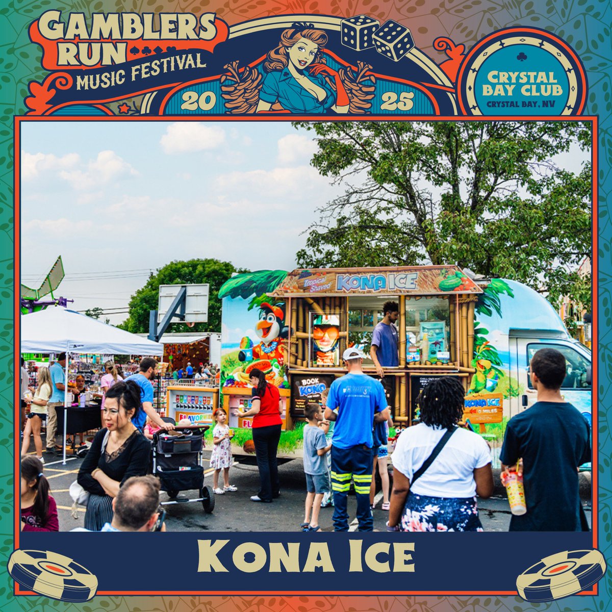 Hot summer days often lead to cool and tasty treats. We are happy to welcome Kona Ice to the line-up of Gambler's Run Music Festival Vendors. Stop by and see them for a cool and refreshing teat when you are at the festival.