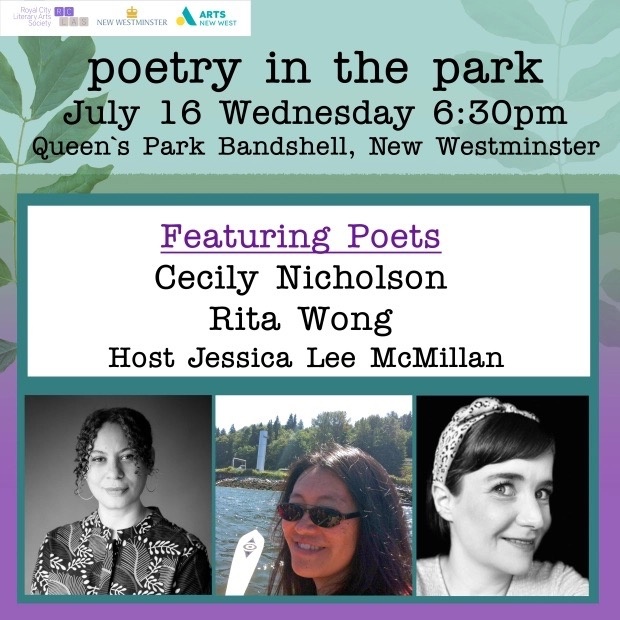 Talonbooks's tweet image. On July 16, catch Cecily Nicholson, author of Crowd Source alongside Rita Wong, co-author of beholden: a poem as long as the river at the July 16 instalment of Poetry in the Park!
rclas.com/recurring/poet…