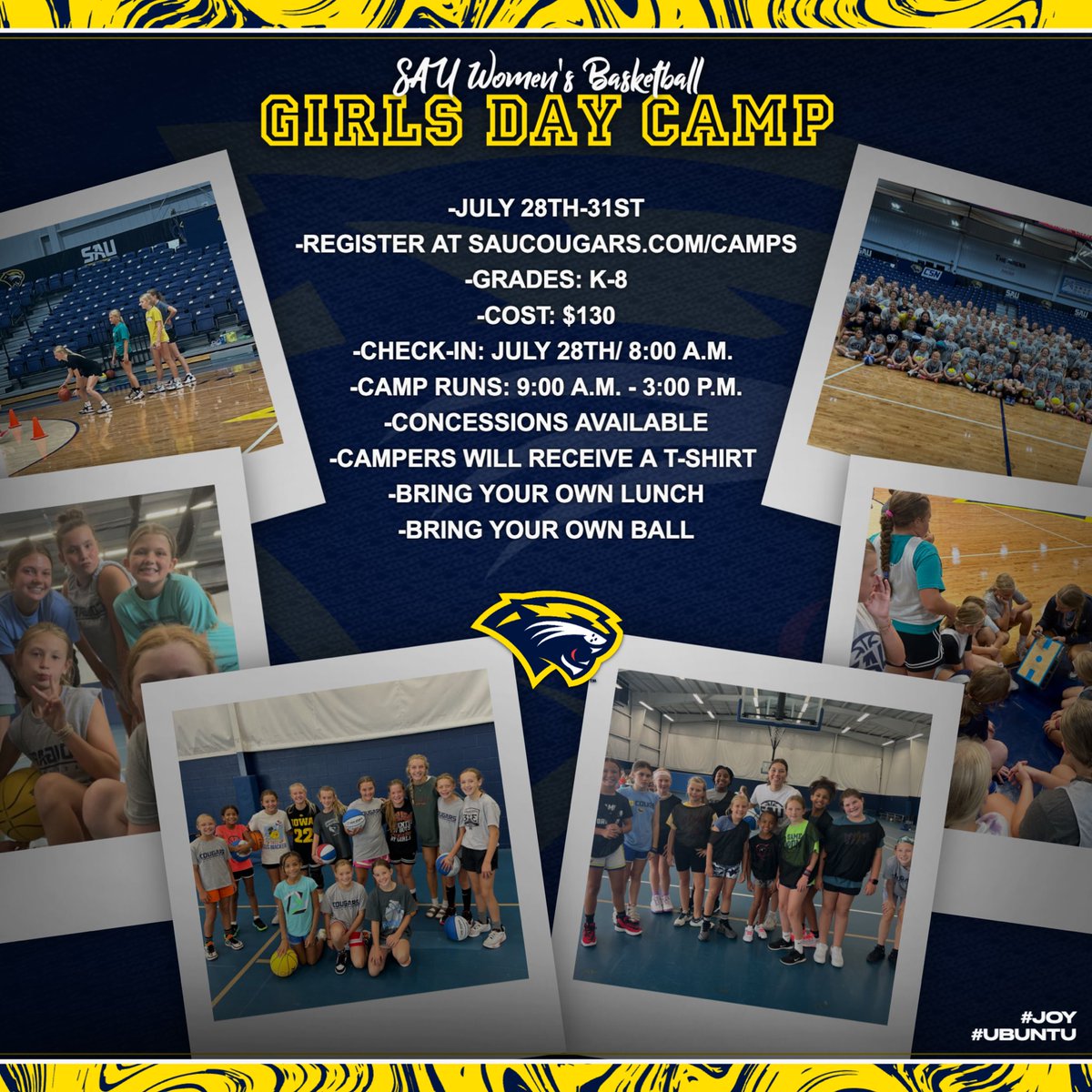 We are just a couple weeks away from our annual K-8th Girls Day Camp! It is always one of the most memorable weeks of the summer! #JOY #UBUNTU