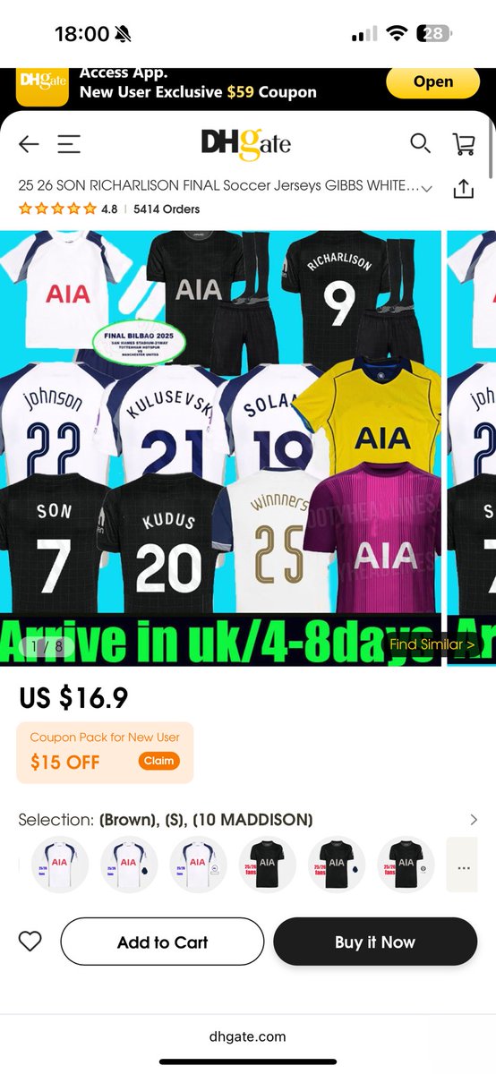 oJaayCo's tweet image. Best quality home/away/third kit I’ve genuinely had off DH Gate,
Service is incredible to not only did it arrive earlier than expected. He made sure I was happy with the order & quality.
He is also giving away £10 to three people who retweet this!
Discount code 3B4EI67D get…