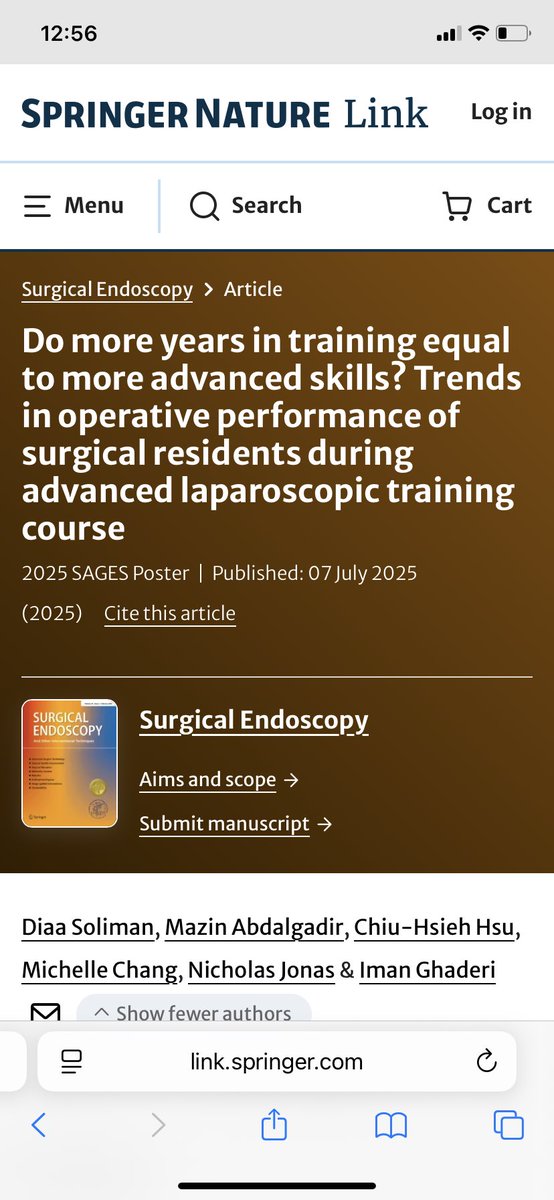 Does surgical residency really need to be 5 years? 🤔

In our recent study of senior residents, skills improved with PGY—except in Nissen fundoplication, which requires advanced suturing. 

Time ≠ mastery. Should we rethink how we train?

📄 link.springer.com/article/10.100…

#MedEd
