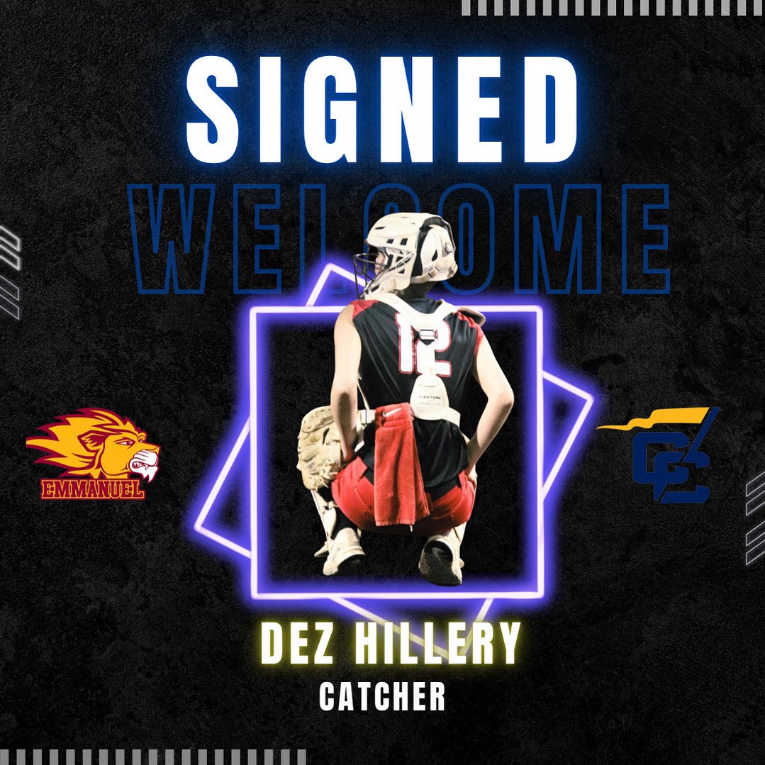 ✍️signed✍️
Welcome to Emmanuel, Dez Hillery🦁

Catcher
🎓Grayson High School