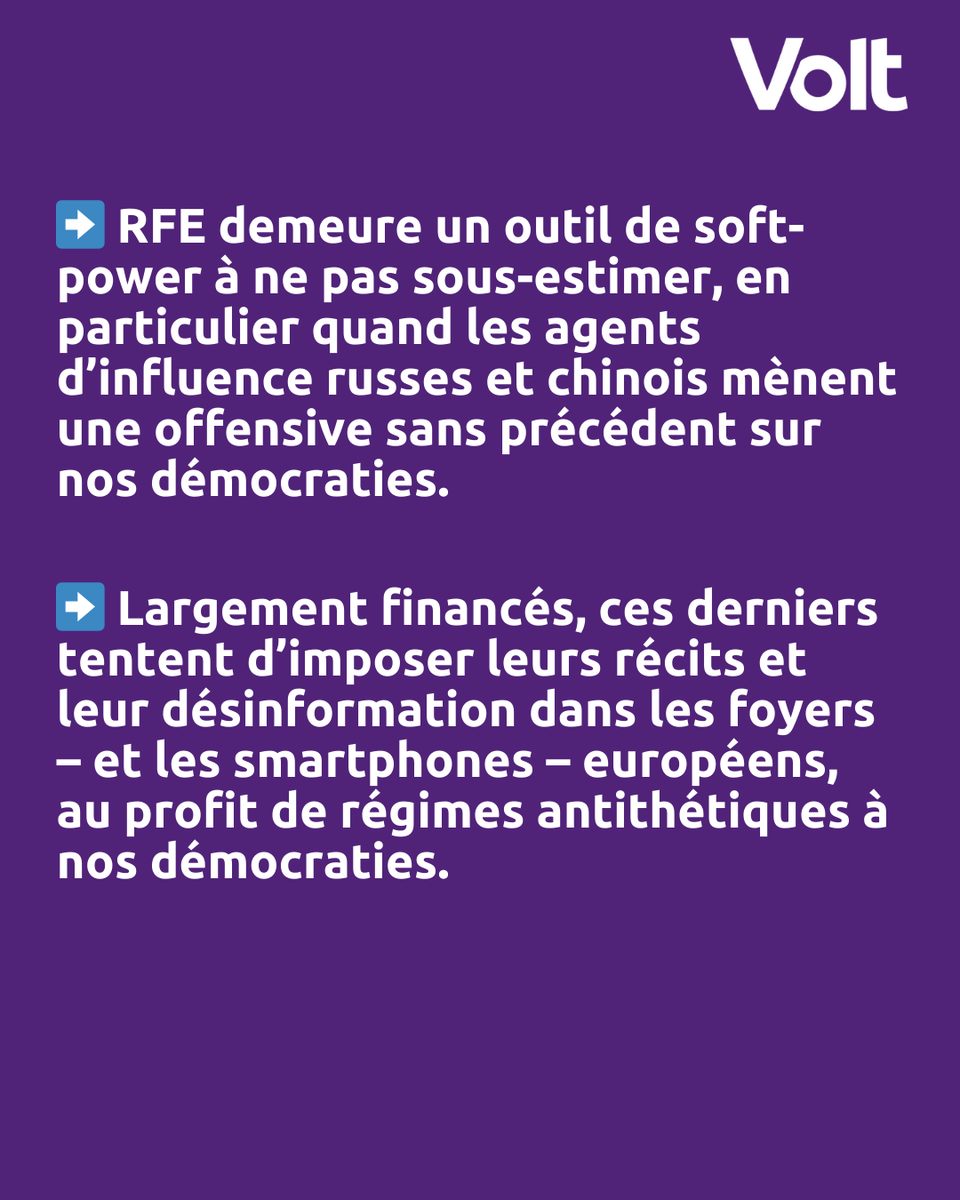 volt_france's tweet photo. Nous appelons l’Europe à sauver Radio Free Europe ✊ Nous devons élaborer une stratégie fédérale, plus robuste, plus cohérente, pour combattre les agents d’influence hostiles à nos pays.

#VoltFrance #Europe #RadioFreeEurope https://t.co/kX6TJM9T6r
