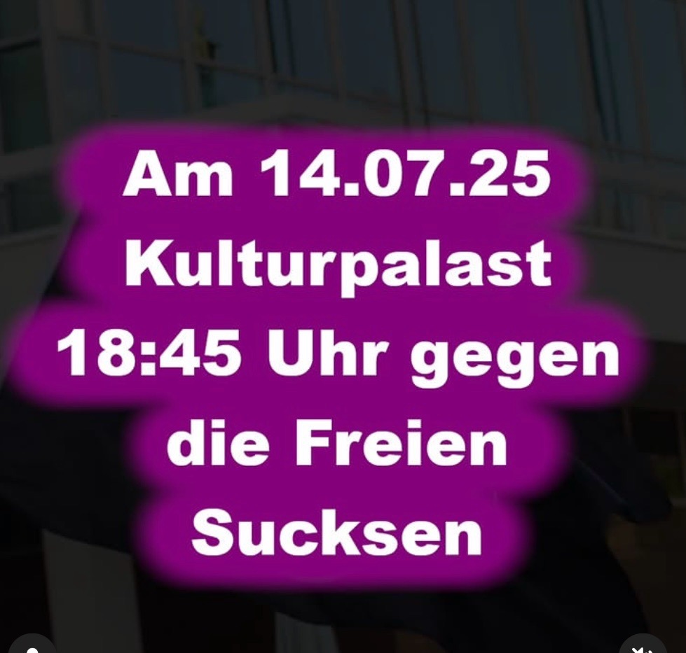 Morgen in #Dresden

Gegen die Freien Suchsen

👉🏽 14. Juli 2025, 18:45 Uhr
👉🏽 Dresden, Kulturpalast

instagram.com/p/DL-HOSkirGk/…