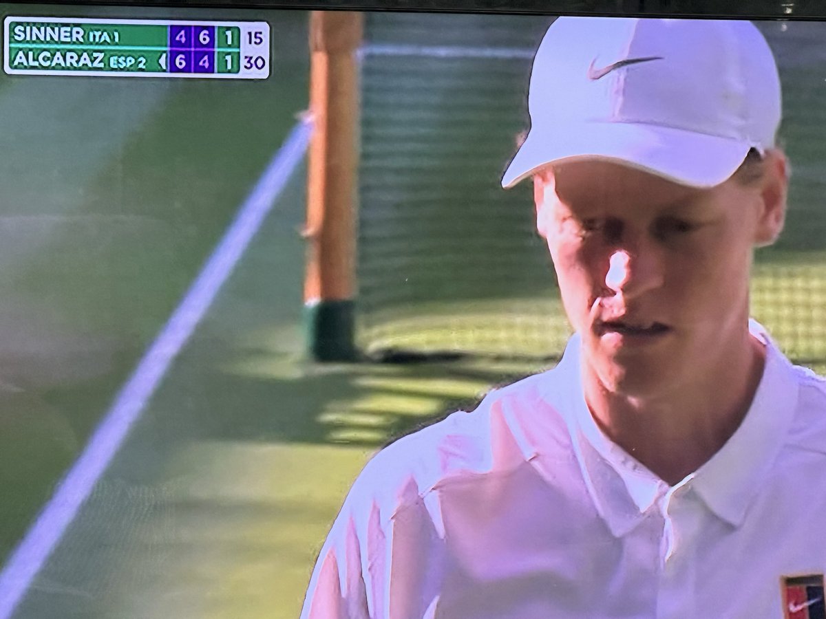 Just watched a few games of the #Wimbledon Men’s Final. 
It’s all square, but #Sinner looks like he’s got the measure of #Alcaraz