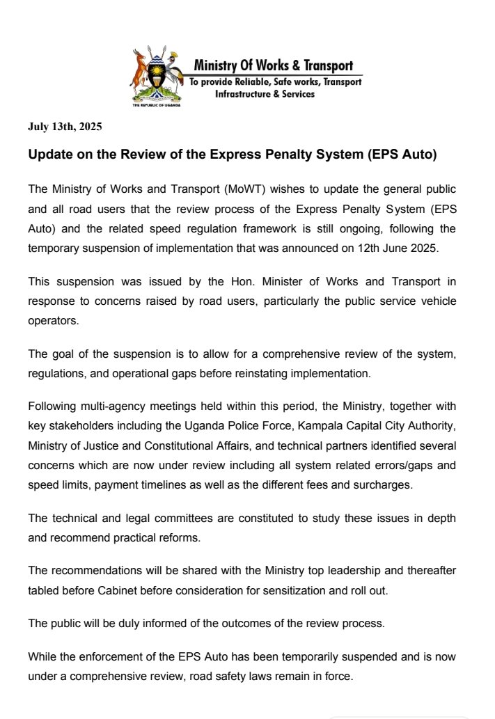 itmsug's tweet image. EPSauto Under Review!
While EPSAuto undergoes review @MoWT_Uganda, let's prioritize road safety by adhering to rules and regulations. Your cooperation ensures safer roads for everyone.