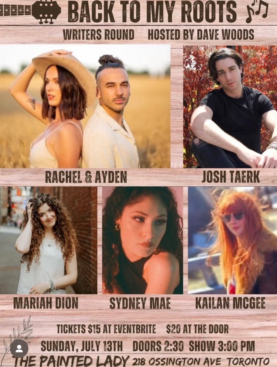 Sunday Funday!
3pm

Back To My Roots: Nashville-style writers round eventbrite.ca/e/back-to-my-r…