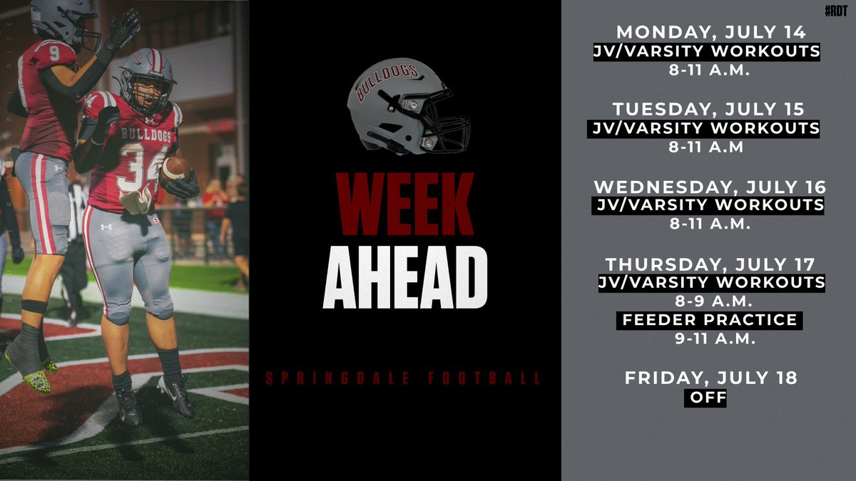 RedDogFootball's tweet image. Great week ahead in the Dale! Let's go to work! #RDT
