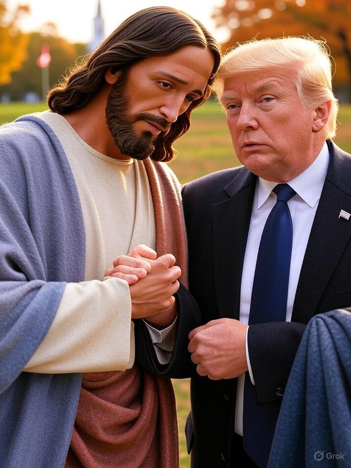 AmericaParty4US's tweet image. May God continue to protect America!

The line between religion and politics in America has indeed been thinning, and recent events highlight this shift. The recent X post by Trump team, praising President Trump’s team for sharing artwork of Jesus shielding him, reflects a…